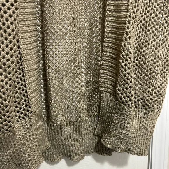 Time and Tru Beige Open Knit Cardigan - Picture 3 of 4